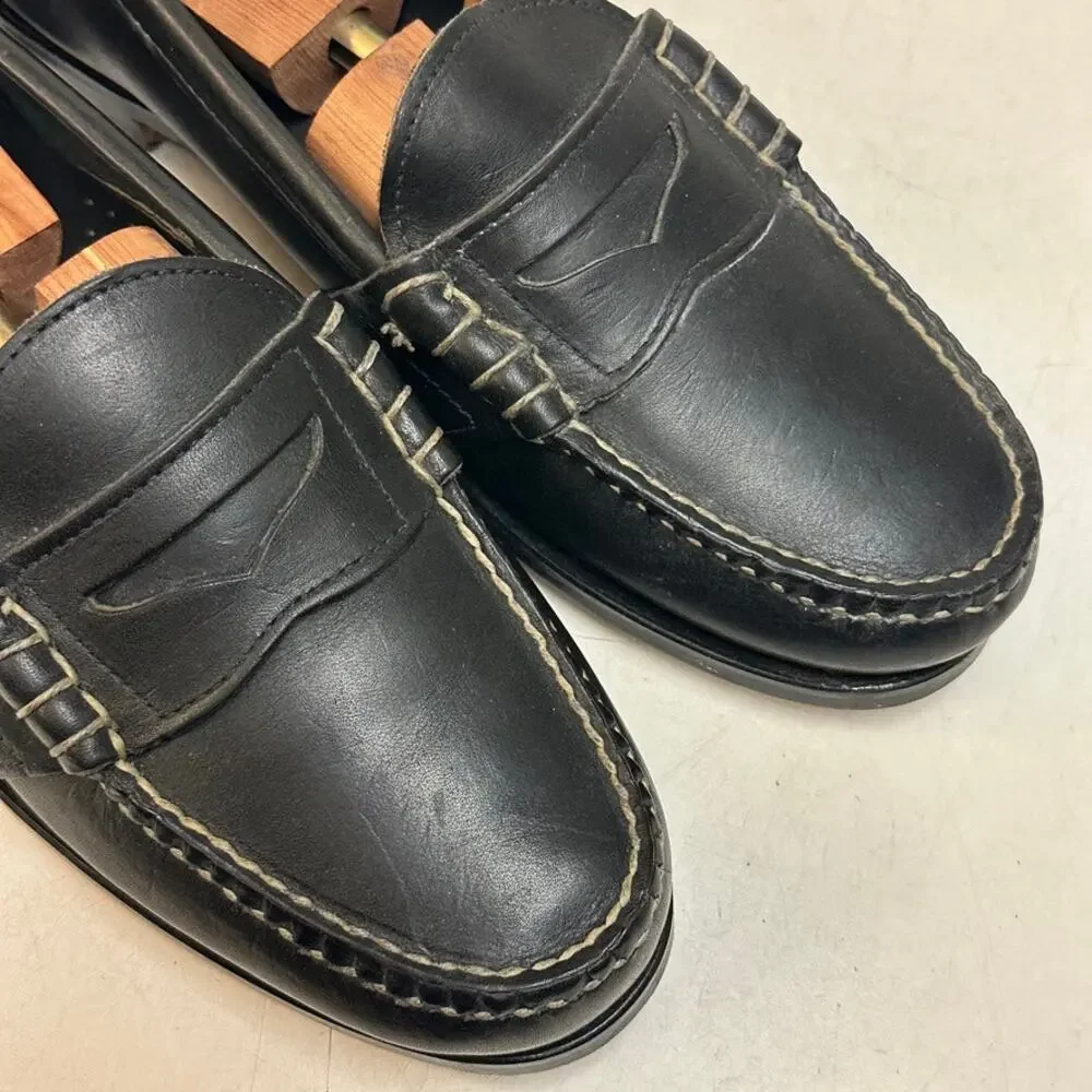 EUC Rancourt & Co. x FootJoy Beefroll Penny Loafer Black Edric Maine USA 11.5 D